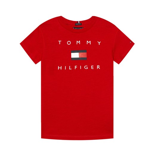 T-shirt chłopięce Tommy Hilfiger z napisem czerwony