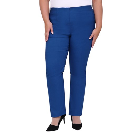 Dłuższe proste spodnie w kolorze jeansu 60 Modne Duże Rozmiary