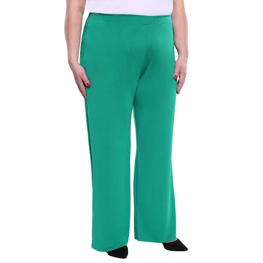 Wizytowe spodnie w kolorze zielonego turkusu 58 Modne Duże Rozmiary