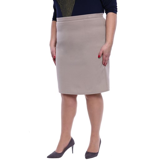 Elegancka spódnica w beżowym kolorze 40 okazyjna cena Modne Duże Rozmiary