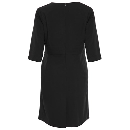 Kopertowa czarna sukienka 46 okazja Modne Duże Rozmiary