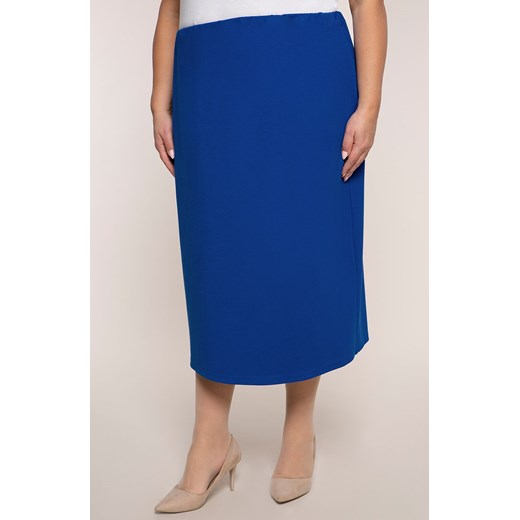 Dłuższa elegancka spódnica w chabrowym kolorze 46 Modne Duże Rozmiary