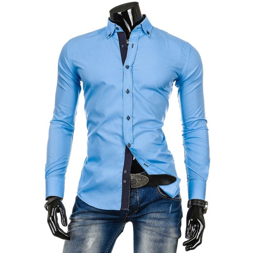 Koszula z długim rękawem (dx0258) - Niebieski dstreet niebieski bawełniane