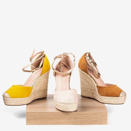 Żółte espadryle na wysokiej koturnie Sablaca - Obuwie Royalfashion.pl 39 royalfashion.pl