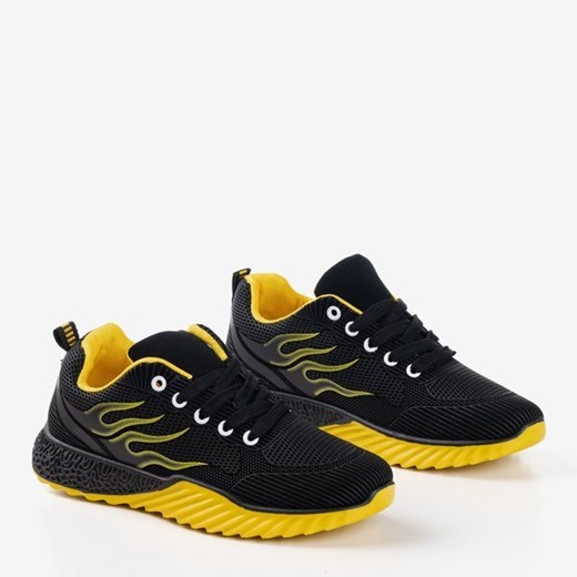 Czarne sportowe buty damskie z żółtymi wstawkami Firess - Obuwie Royalfashion.pl 41 royalfashion.pl