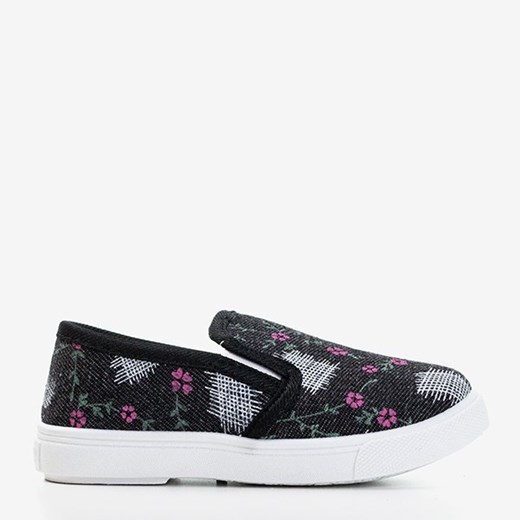 Czarne dziecięce tenisówki slip - on Inga - Obuwie Royalfashion.pl r.21 royalfashion.pl