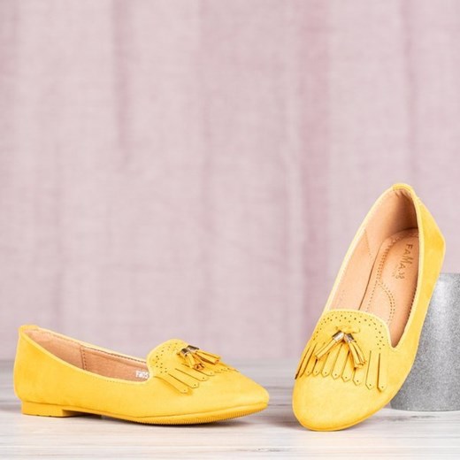 Żółte mokasyny z frędzelkami Taussima - Obuwie Royalfashion.pl 39 royalfashion.pl