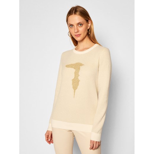 Trussardi Sweter 56M00351 Beżowy Regular Fit Trussardi L wyprzedaż MODIVO