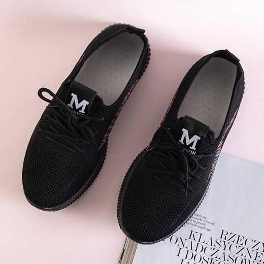 Czarne damskie sportowe buty z kolorowymi wstawkami Veritas - Obuwie Royalfashion.pl 40 royalfashion.pl