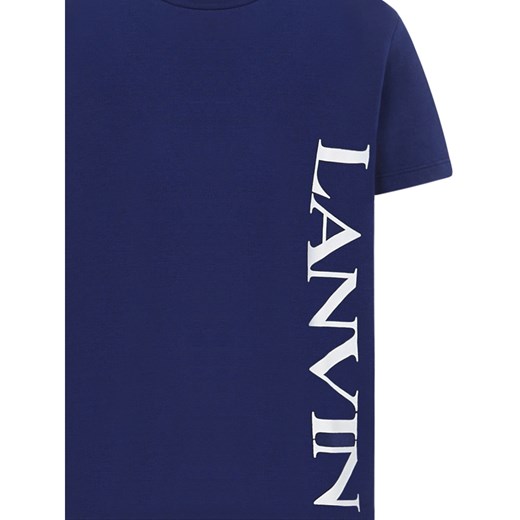 T-shirt chłopięce granatowy Lanvin z krótkim rękawem z napisami 