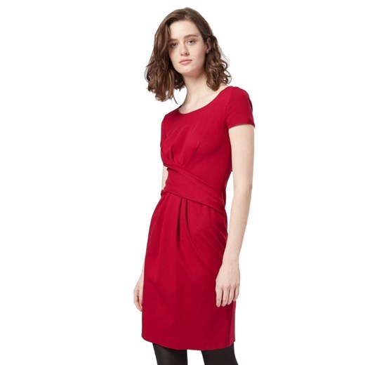 Emporio Armani sukienka z okrągłym dekoltem czerwona na wiosnę 