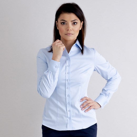Klasyczna błękitna bluzka typu long size Willsoor 38 Willsoor