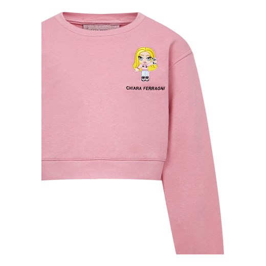 Różowa bluza dziewczęca Chiara Ferragni Collection z nadrukami 