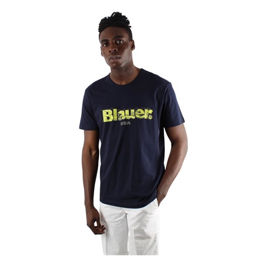 T-shirt męski Blauer USA niebieski z krótkim rękawem młodzieżowy 