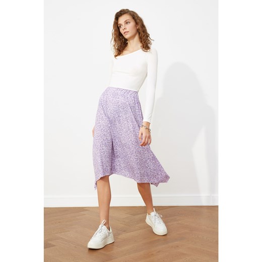 Trendyol Lila Asymmetric Knitted Skirt Trendyol XS Factcool