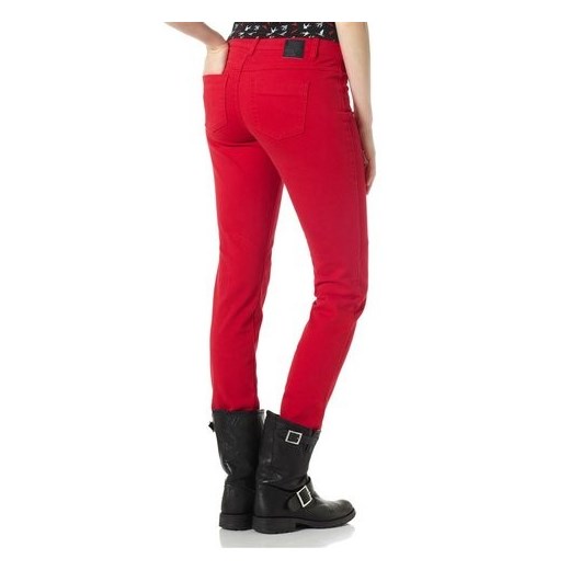 Material Girl spodnie jeansy rurki czerwone n-fashion-pl czerwony elastyczne