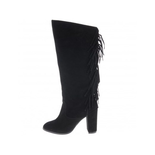 Bianco Footwear kozaki z frędzlami n-fashion-pl czarny cień do powiek