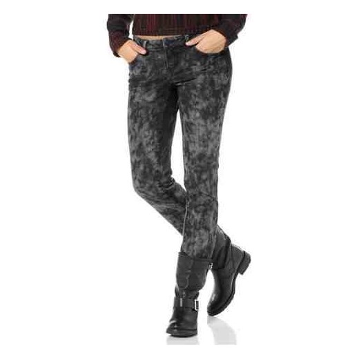 Material Girl spodnie jeansy rurki marmurki n-fashion-pl szary cień do powiek