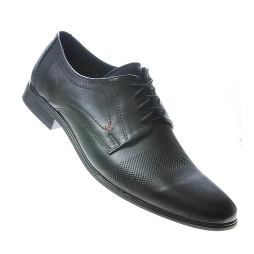 Wizytowe męskie pantofle ze skóry naturalnej Czarne /533-4 810 S110/ Pantofelek24 45 pantofelek24.pl