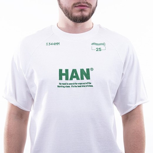 T-shirt męski Han Kjøbenhavn w stylu młodzieżowym z krótkim rękawem biały 