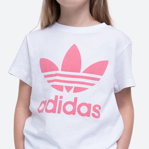 Bluzka dziewczęca biała Adidas Originals z krótkim rękawem 