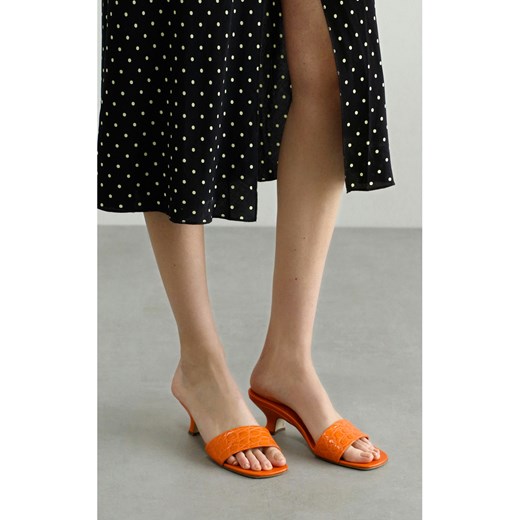 Mules in Kroko-Optik sandals By Far 37 showroom.pl
