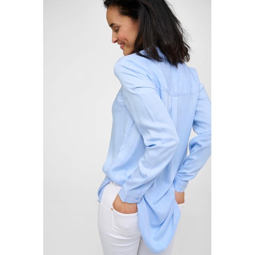 ORSAY koszula damska z długim rękawem niebieska klasyczna z wiskozy 