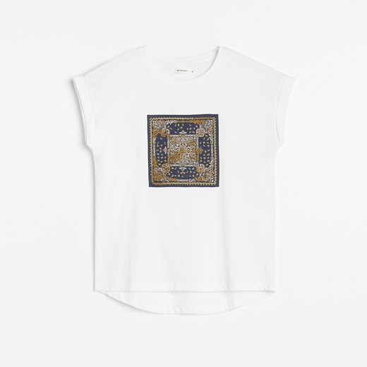 Reserved - T-shirt z mandalą - Biały Reserved L Reserved