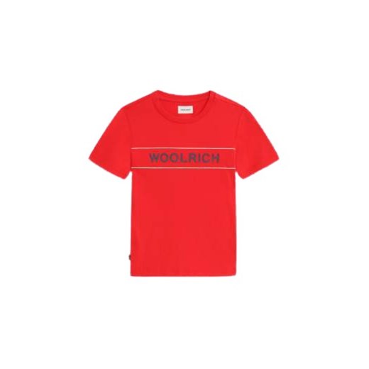 T-shirt chłopięce czerwony Woolrich