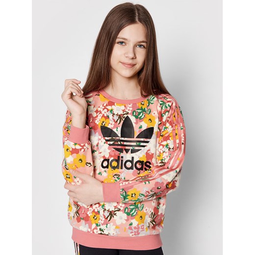 adidas Bluza HER Studio London Floral Crew GN4217 Różowy Loose Fit 8_9Y MODIVO