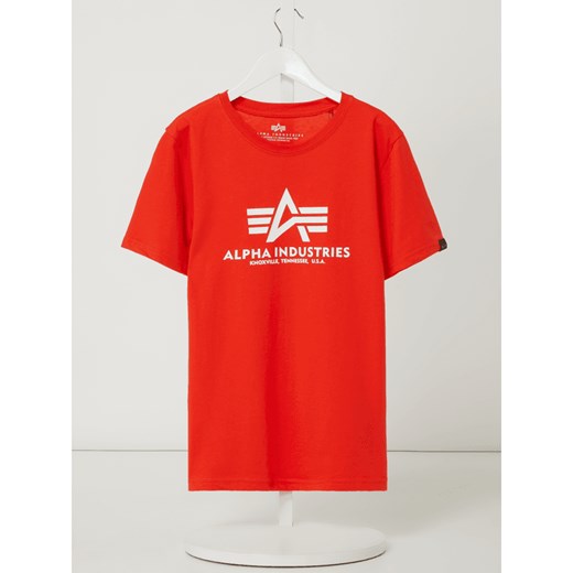 T-shirt chłopięce czerwony Alpha Industries w nadruki bawełniany 