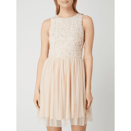 Sukienka koktajlowa z siateczki z cekinami model ‘Picasso’ Lace & Beads XS Peek&Cloppenburg 