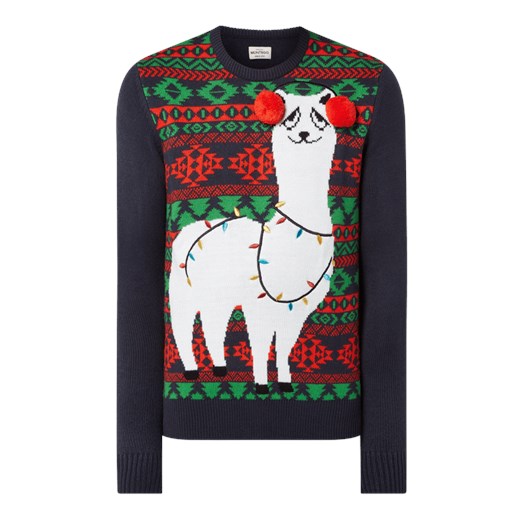 Sweter z wzorem bożonarodzeniowym Montego S okazyjna cena Peek&Cloppenburg 