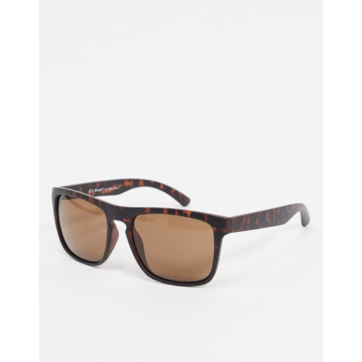 AJ Morgan – Szylkretowe okulary przeciwsłoneczne w kwadratowych oprawkach-Brązowy No Size okazyjna cena Asos Poland