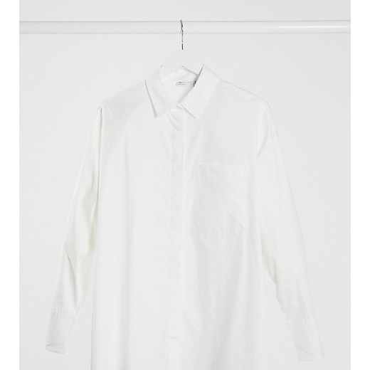 ASOS DESIGN Maternity – Biała bawełniana koszula o fasonie boyfriend z długim rękawem-Biały 36 Asos Poland
