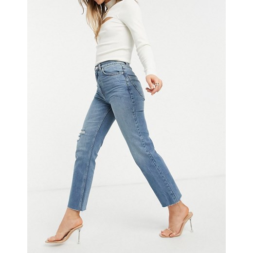 ASOS DESIGN – Niebieskie jeansy ze stretchem, wysokim