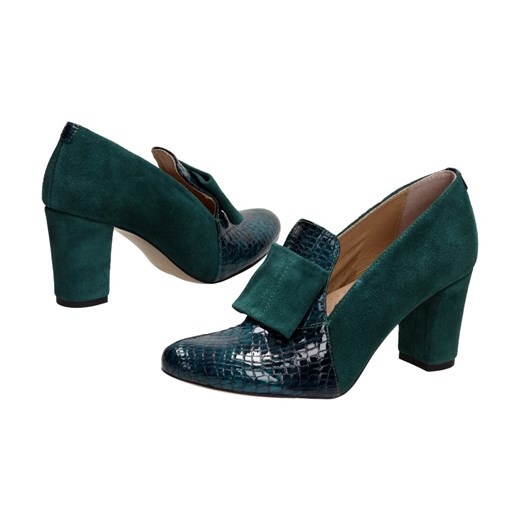 Czółenka Suzana.pl z okrągłym noskiem eleganckie skórzane 