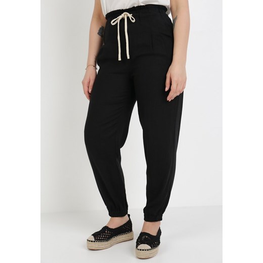 Czarne Spodnie Therathis ze sklepu Born2be Odzież w kategorii Spodnie damskie - zdjęcie 109980305