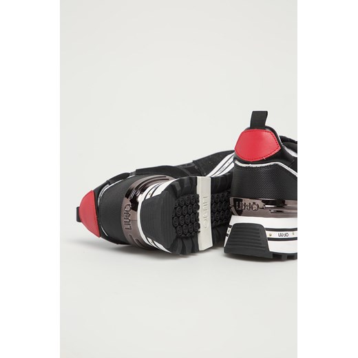 Buty sportowe damskie Liu Jo czarne na platformie sznurowane z zamszu 