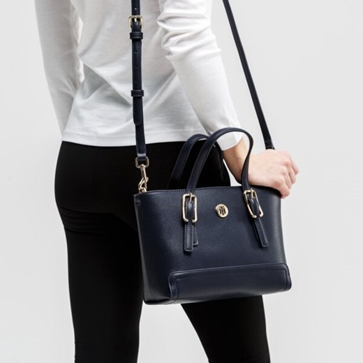 Shopper bag Tommy Hilfiger skórzana do ręki