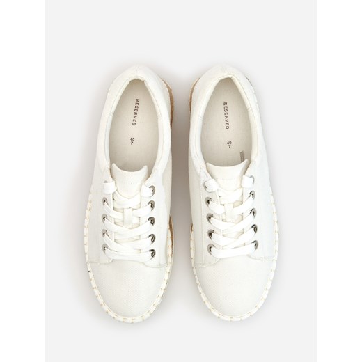 Reserved - Trampki z plecioną podeszwą - Biały Reserved 41 Reserved