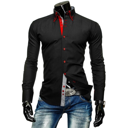 Koszula z długim rękawem (dx0234) - Czarny dstreet czarny bawełniane