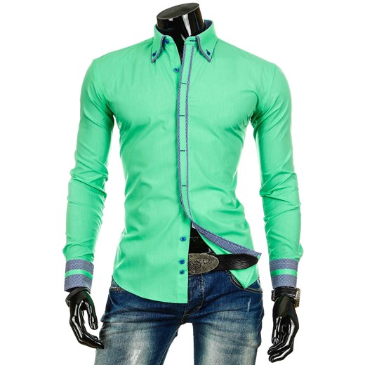 Koszula z długim rękawem (dx0236) - Zielony dstreet mietowy bawełniane