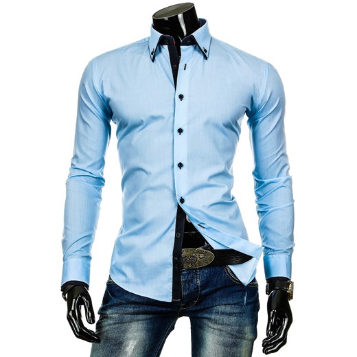 Koszula z długim rękawem (dx0250) - Niebieski dstreet niebieski bawełniane