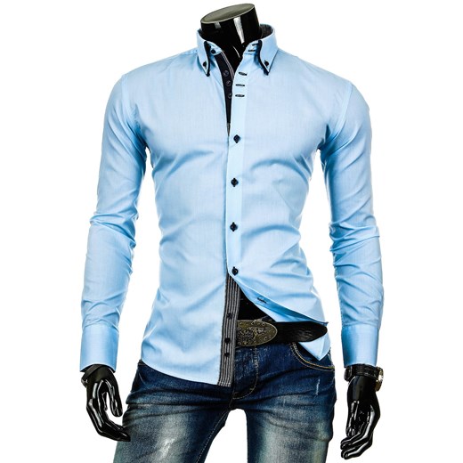 Koszula z długim rękawem (dx0242) - Niebieski dstreet niebieski bawełniane