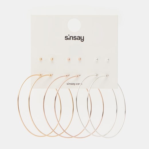 Sinsay - Kolczyki 6 pack - Wielobarwny Sinsay Jeden rozmiar Sinsay