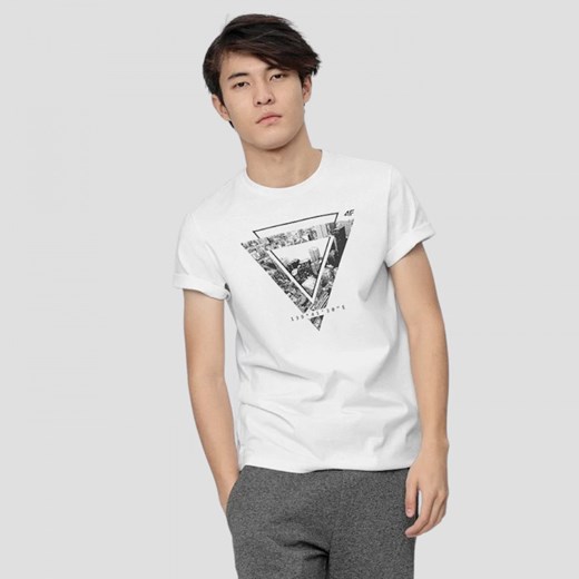 Koszulka Męska 4F T-shirt Bawełniany Biały XXL darcet