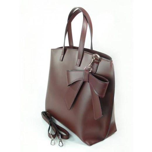 Bordowa Włoska torba A4 Shopper Bag Vera Pelle SB689RR Kemer Bagażownia.pl promocja
