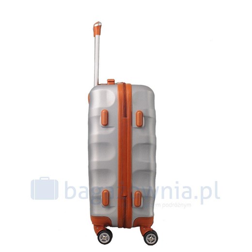 Mała walizka KEMER RGL EXCLUSIVE 6881 S Srebro brązowa Kemer Bagażownia.pl wyprzedaż