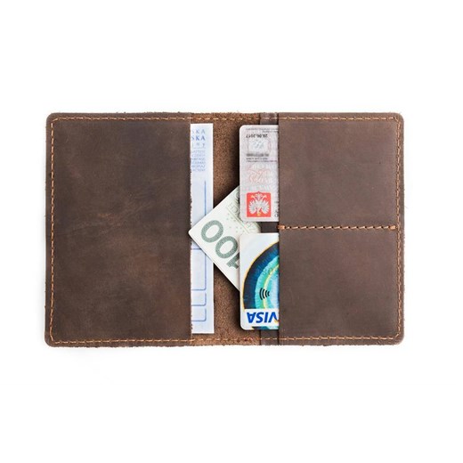 Ciemno brązowy skórzany portfel slim wallet BRØDRENE SW01 promocja Bagażownia.pl